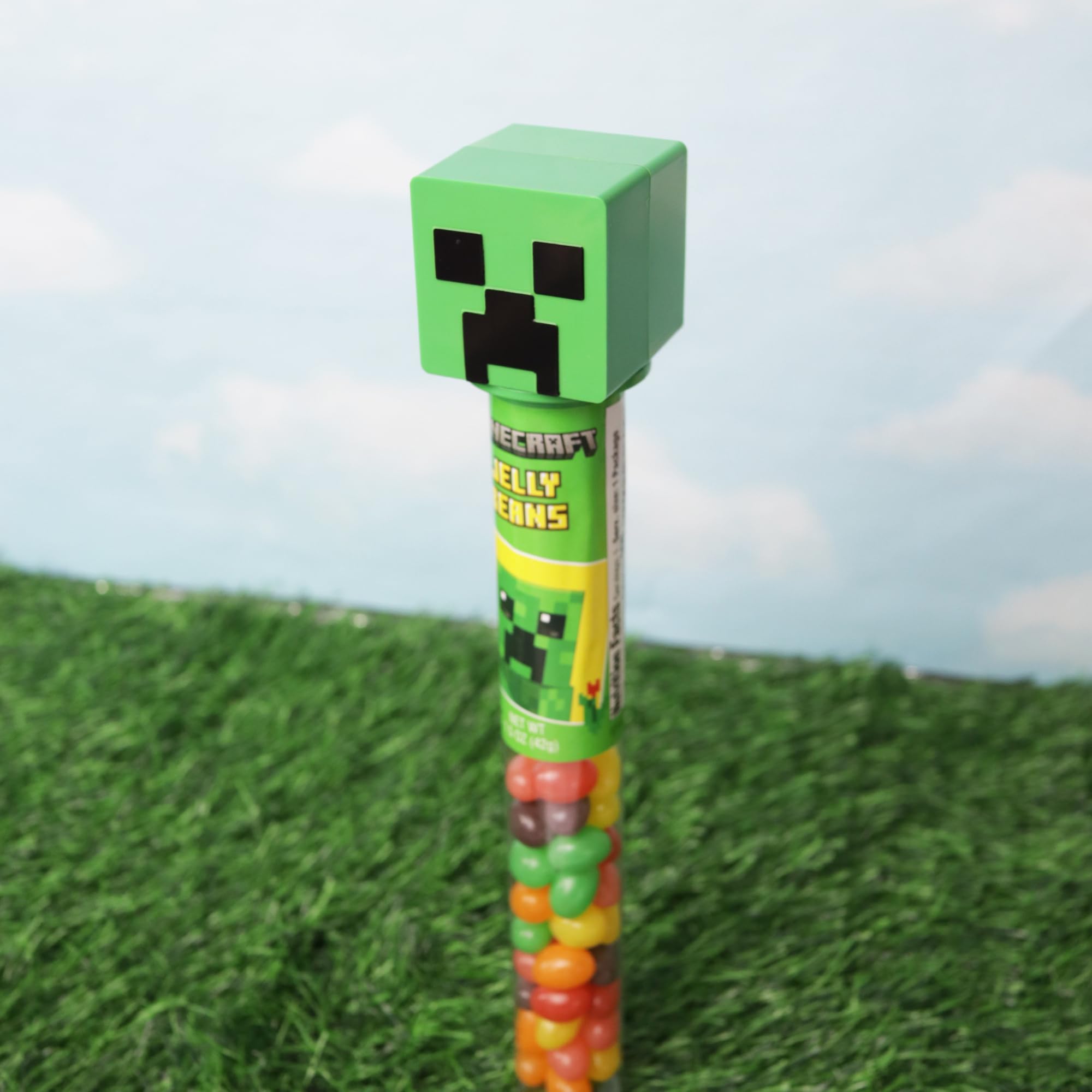 Minecraft Easter Jelly Beans, Creeper Candy Tubes, Basket Stuffer Treats, 1.5 Ounces (Pack of 2)