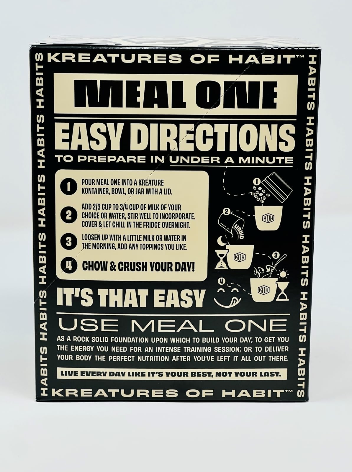 Kreatures of Habit MEAL ONE | Overnight & Instant Oats Superfood Protein Meal Replacement | Gluten Free, Dairy Free, 30g of Plant Based Protein
