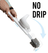 ELYPRO Toilet Brush with Holder - Drip-Free Hygienic Bathroom Scrubber with No-Drip Caddy, Built-in Spout, Fast-Drying Ventilated Design, Compact