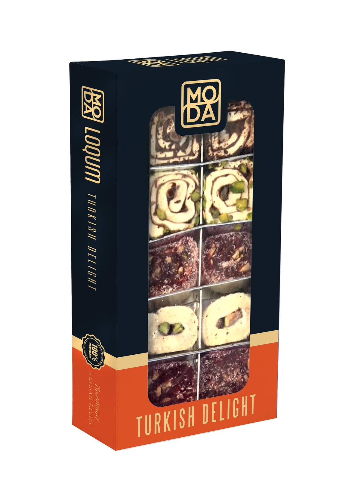 Harem Series Mixed Turkish Delight - 10pcs, 9.1oz (260g) Gourmet Turkish Delights Candy Assortment (Lokum) - Pistachio, Nut & Fruit Flavored Turkish