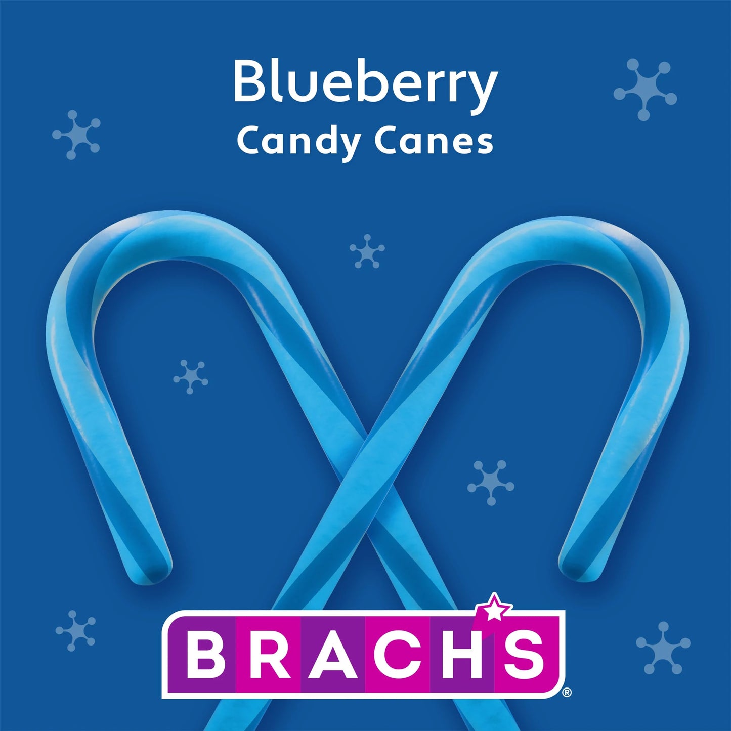 Brach's Blueberry Candy Canes, Christmas Candy, Holiday Ornaments, 5.3 oz Box, 12 Count