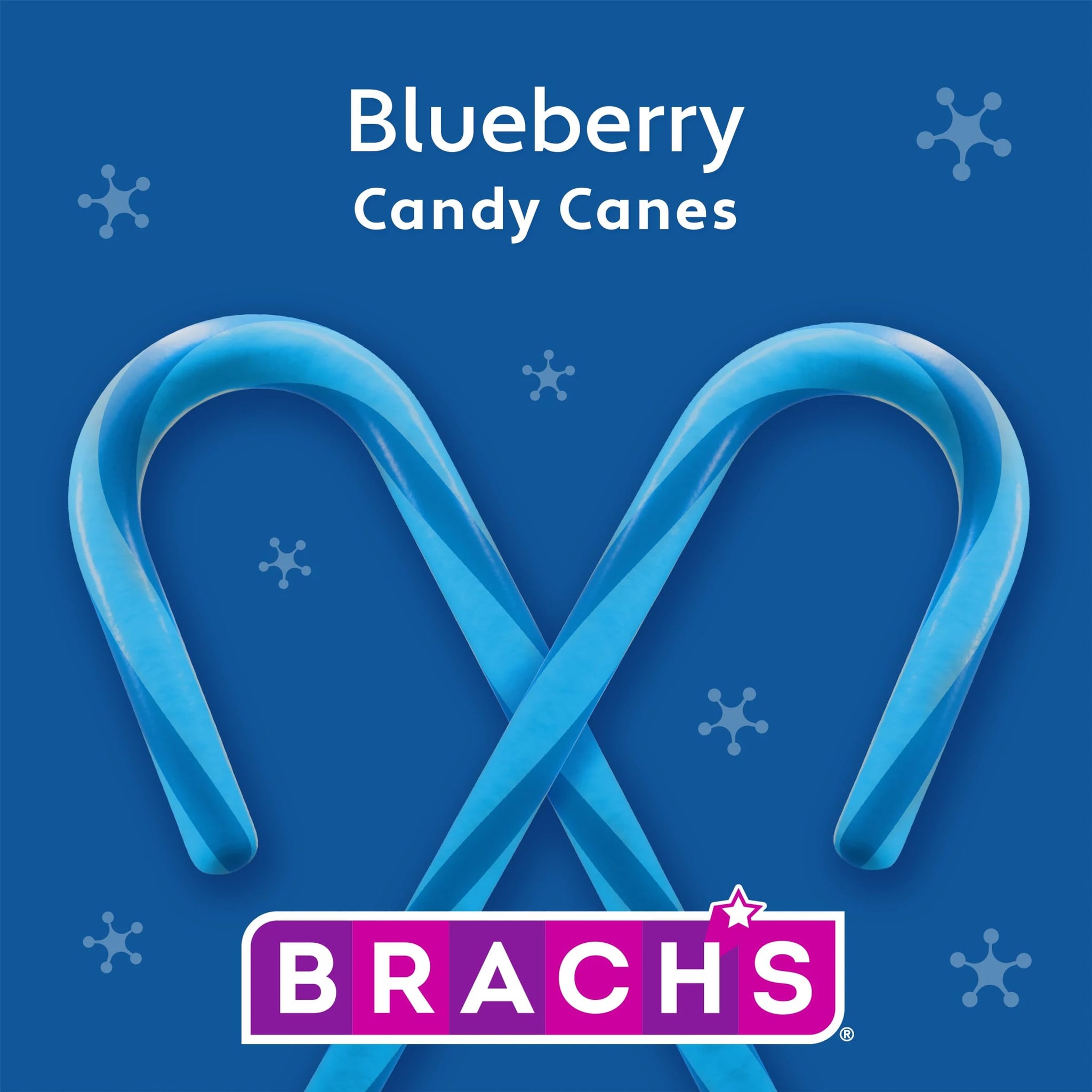 Brach's Blueberry Candy Canes, Christmas Candy, Holiday Ornaments, 5.3 oz Box, 12 Count