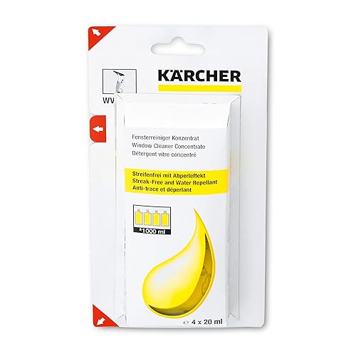 Karcher WV Window Vacuum Cleaner Concentrate for Window Vacuum Spray Bottle - Four 20ml pouches