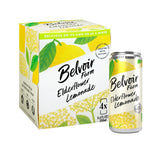 Belvoir Farms Sparkling Elderflower Flavored Lemonade | Delicious On It's Own Or As A Mixer | Product of The UK | 4 Cans, 8.4 fl oz (250mL)