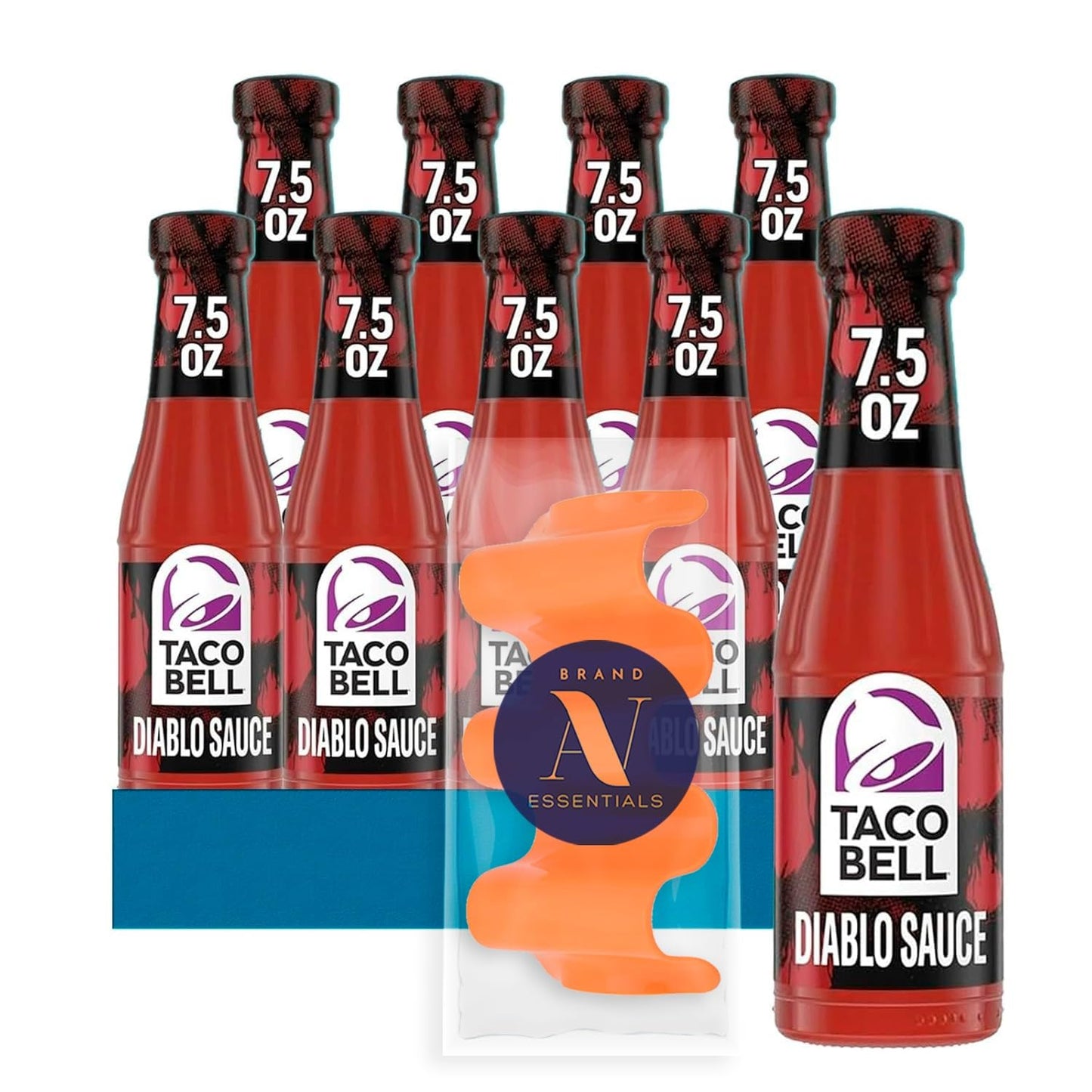 Taco Bell - Lavinia Essentials Bundle: 8-Pack of Diablo Sauce, 7.5 oz Glass Bottle + 1 Utility Prop