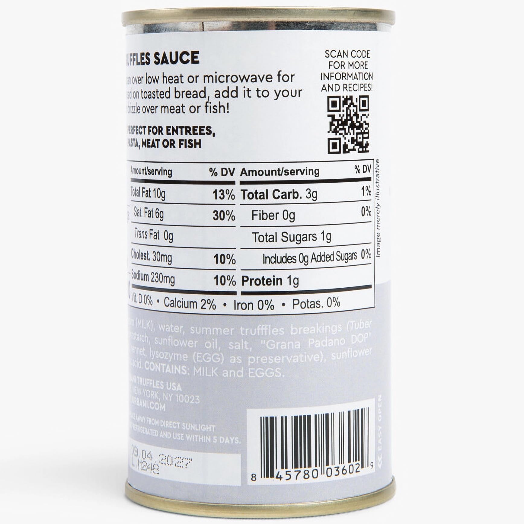 Cream & Black Truffle Sauce 6.4oz, Italian for Pasta, Pizza, Meat & Fish