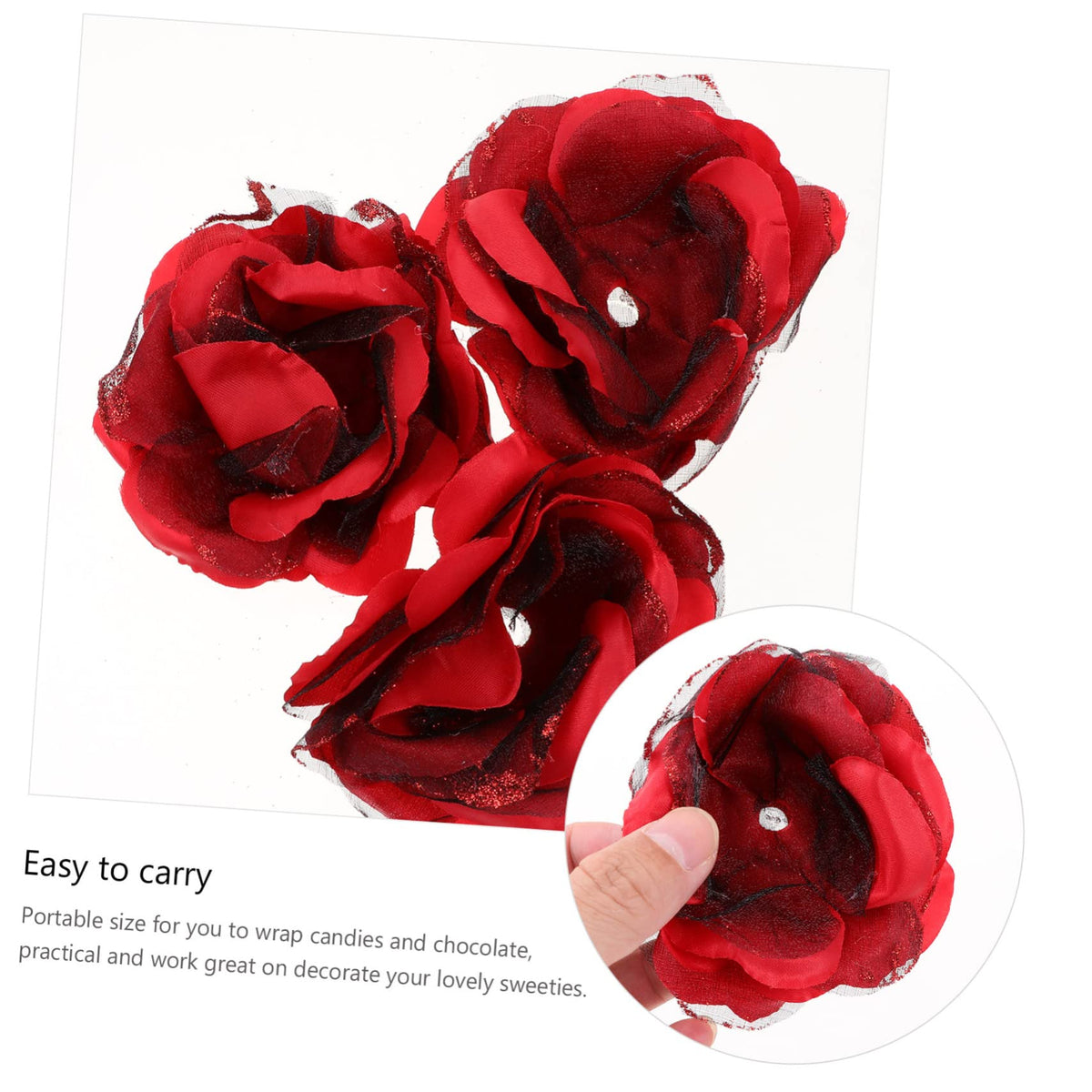 OHPHCALL 10Pcs Rose Petal Candy Wrappers Chocolate Packaging for Weddings Parties Elegant Random Color Design for Birthdays Celebrations