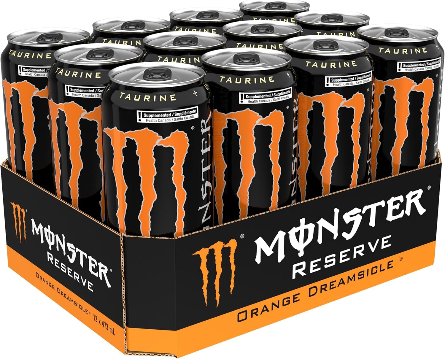 Monster Energy Reserve Orange Dreamsicle Energy Drink, with Caffeine, Taurine & Ginseng, 473 mL, 12 Pack
