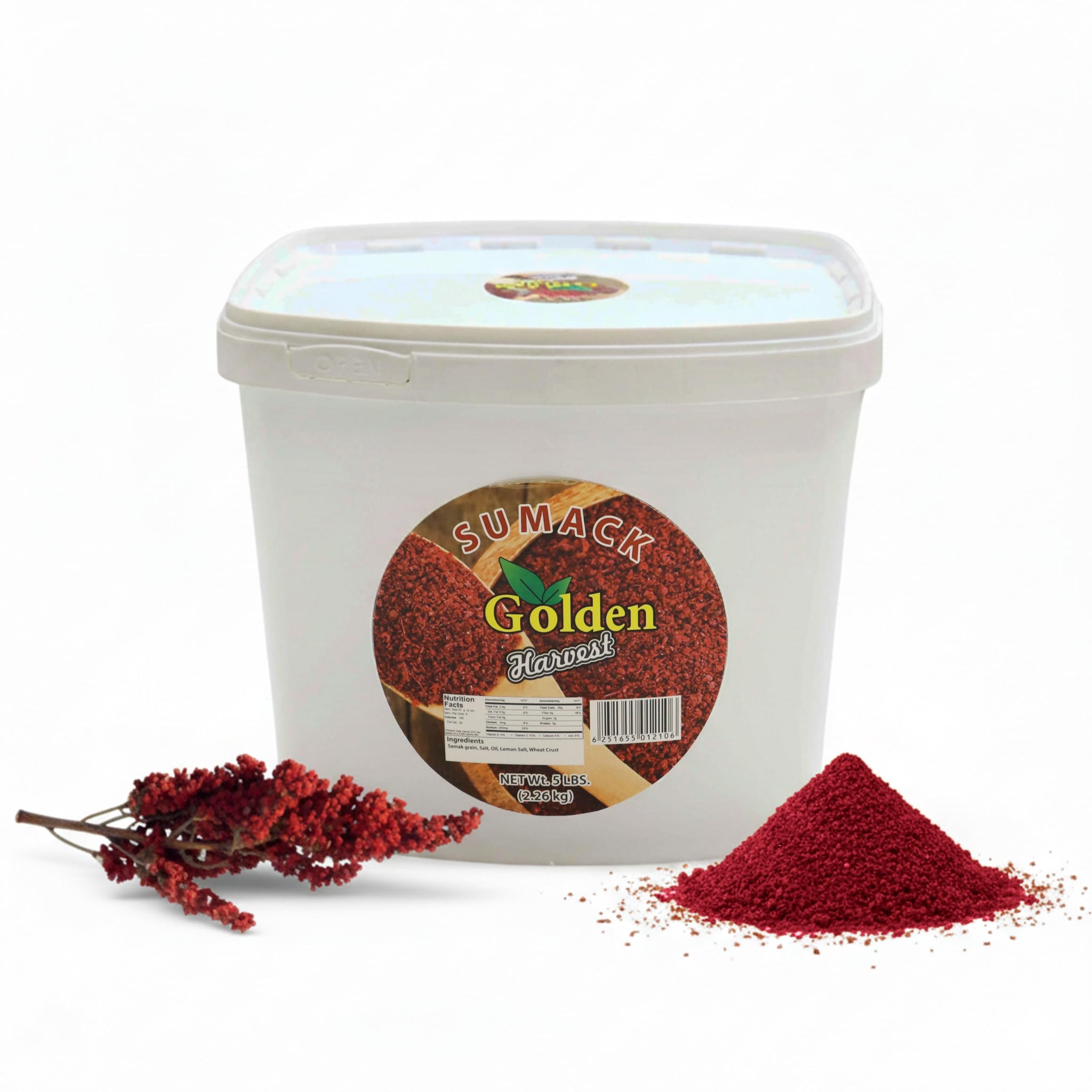 Golden Harvest Sumac Spice Powder | Non GMO | Tangy Lemon Like Taste | Ground Sumac Spice | Perfect For Seasoning, Salads, Marinades, Mediterranean