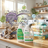 Clean Revolution Pet Hair Remover for Laundry 2-Pack - Dog & Cat Hair Remover Laundry System, Enzyme Laundry Detergent & Fabric Softener, Odor