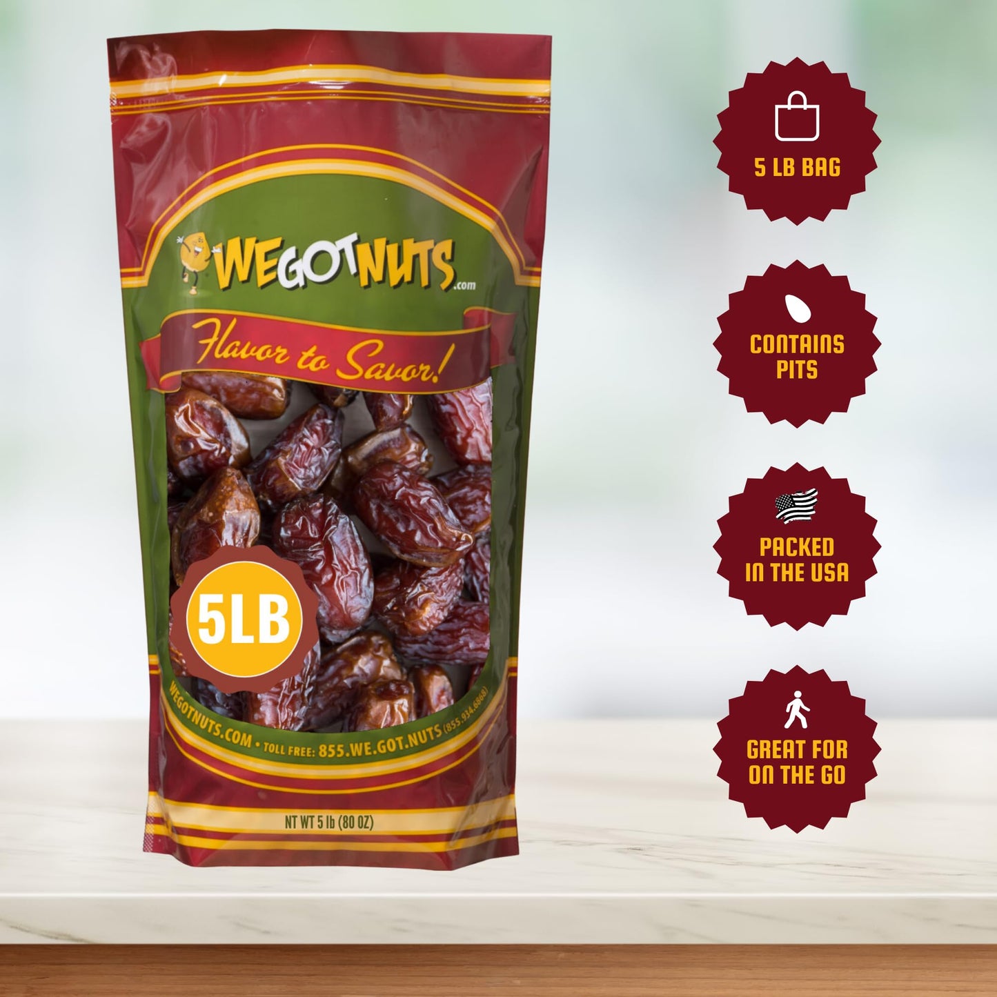 Premium Medjool Dates (5 lbs) , Soft, and Sweet