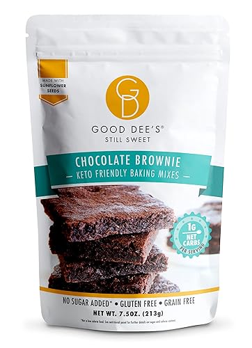 Good Dee's Chocolate Brownie Mix | Keto Baking Mix | Sugar-Free, Gluten-Free, Grain-Free, Nut-Free, Soy-Free & Low Carb Baking Mix | Diabetic, Atkins & WW Friendly (Pack of 1)