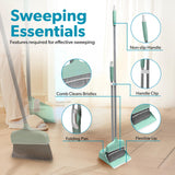 BLACK+DECKER Butler Broom & Dustpan Set - Short Handle, Stand-Up Design - Lightweight, Space-Saving Combo for Kitchen, Living Room, Bathroom, Lobby