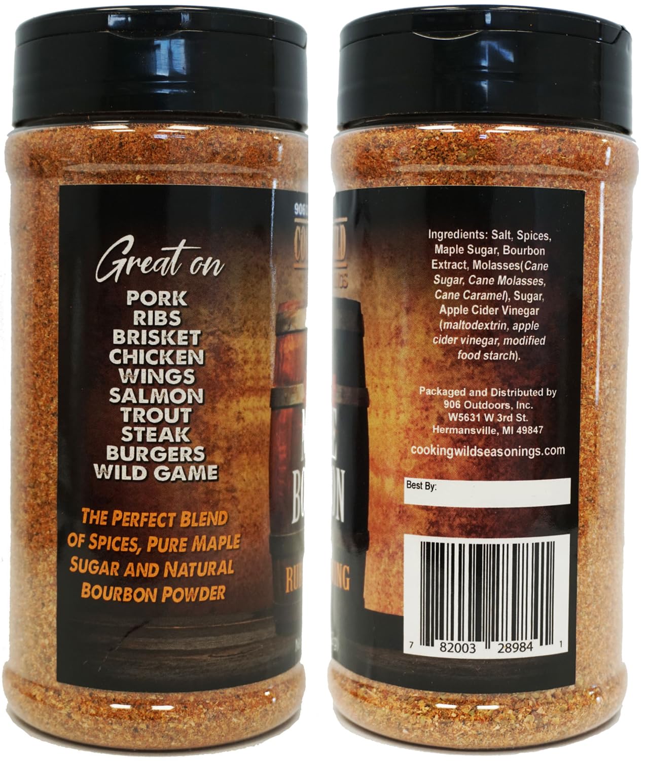 Two Pack-Maple Bourbon Rub-Seasoning + Cherry Chipotle Rub-Seasoning, Great for Ribs, Pulled Pork, Wings, Brisket, Salmon, Shrimp, Turkey, Chicken.
