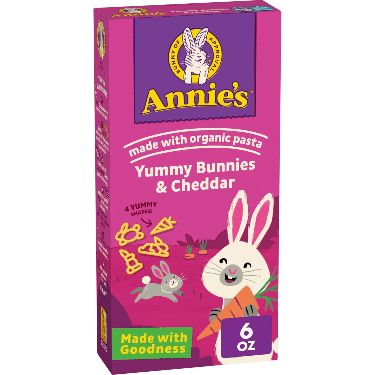 Annie's Yummy Bunnies and Cheddar, Made with Real Cheese and Organic Pasta, 6 oz