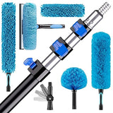 TreVark 20FT High Reach Duster Cleaning Kit with 5-12 FTExtension Pole, High Ceiling Fan Cleaner Duster Tool for Fan Blades, Extendable Reusable