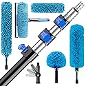 TreVark 20FT High Reach Duster Cleaning Kit with 5-12 FTExtension Pole, High Ceiling Fan Cleaner Duster Tool for Fan Blades, Extendable Reusable