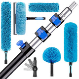 TreVark 20FT High Reach Duster Cleaning Kit with 5-12 FTExtension Pole, High Ceiling Fan Cleaner Duster Tool for Fan Blades, Extendable Reusable