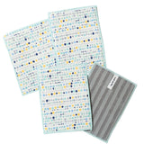 Bright Habits Scrubby Machine Washable Dishcloth Set in Dots Blue, 4 Pack 2 in 1 Non Scratch Reusable Quick Dry Cleaning Cloths Made from Recycled