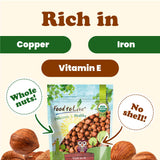 Food to Live Organic Hazelnuts, 1 Pound - Non-GMO, Raw Filberts, Whole, Shelled, Unsalted, Kosher, Vegan, Bulk. Crunchy, Wholesome Snack. Great