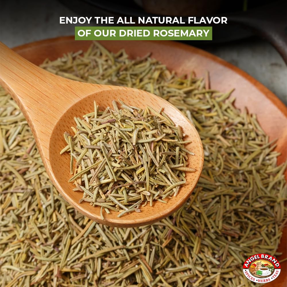 Angel Brand Rosemary Leaves - 0.75 oz Bottle - Dried Rosemary Herb for Cooking, Seasoning, and Aromatic Infusions.