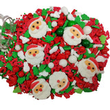 1 Bottle Christmas Sprinkles for Cookie Decorating Cake Toppers Candy Santa Claus Cupcake Topper Dessert Sprinkle with 6 Pieces Santa Claus