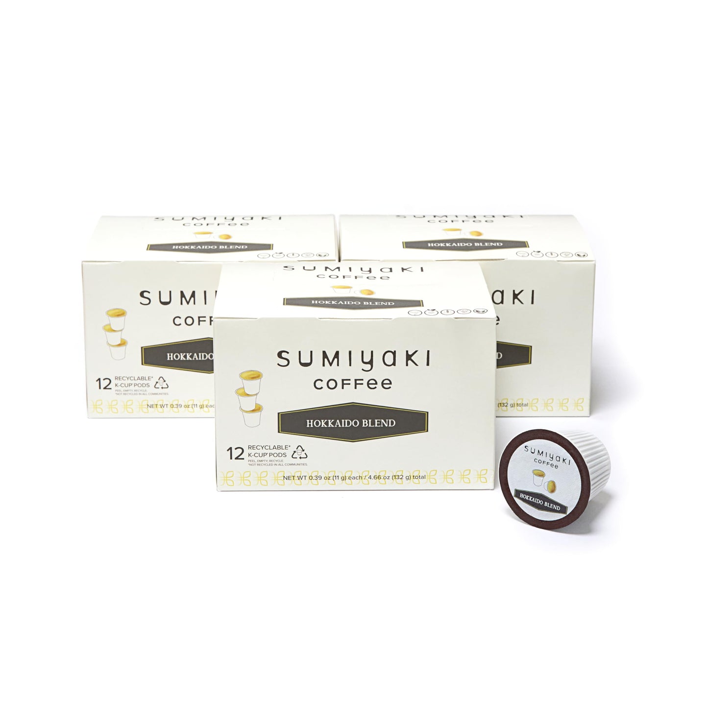 Hokkaido Sumiyaki Blend Coffee K-Cups - Smooth & Balanced, Single Serve Pods, Compatible with Keurig Brewers, 12 Count