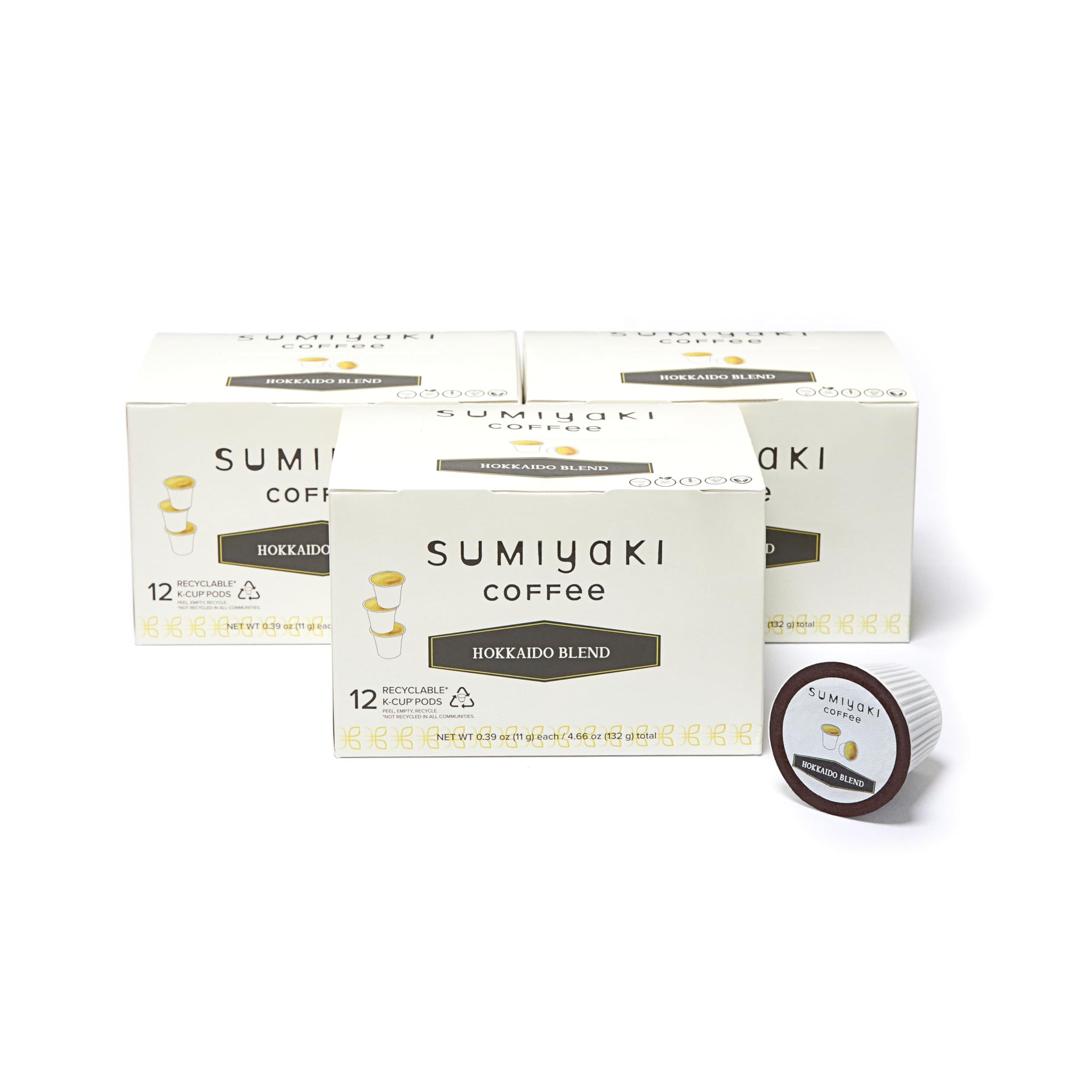 Hokkaido Sumiyaki Blend Coffee K-Cups - Smooth & Balanced, Single Serve Pods, Compatible with Keurig Brewers, 12 Count