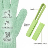 Nedfesdfh Microfiber Gloves for Plant Dusting,10 Pack Plants Cleaning Set with Leaf Cleaner Tong with Separate Cloth Covers and Garden Shear