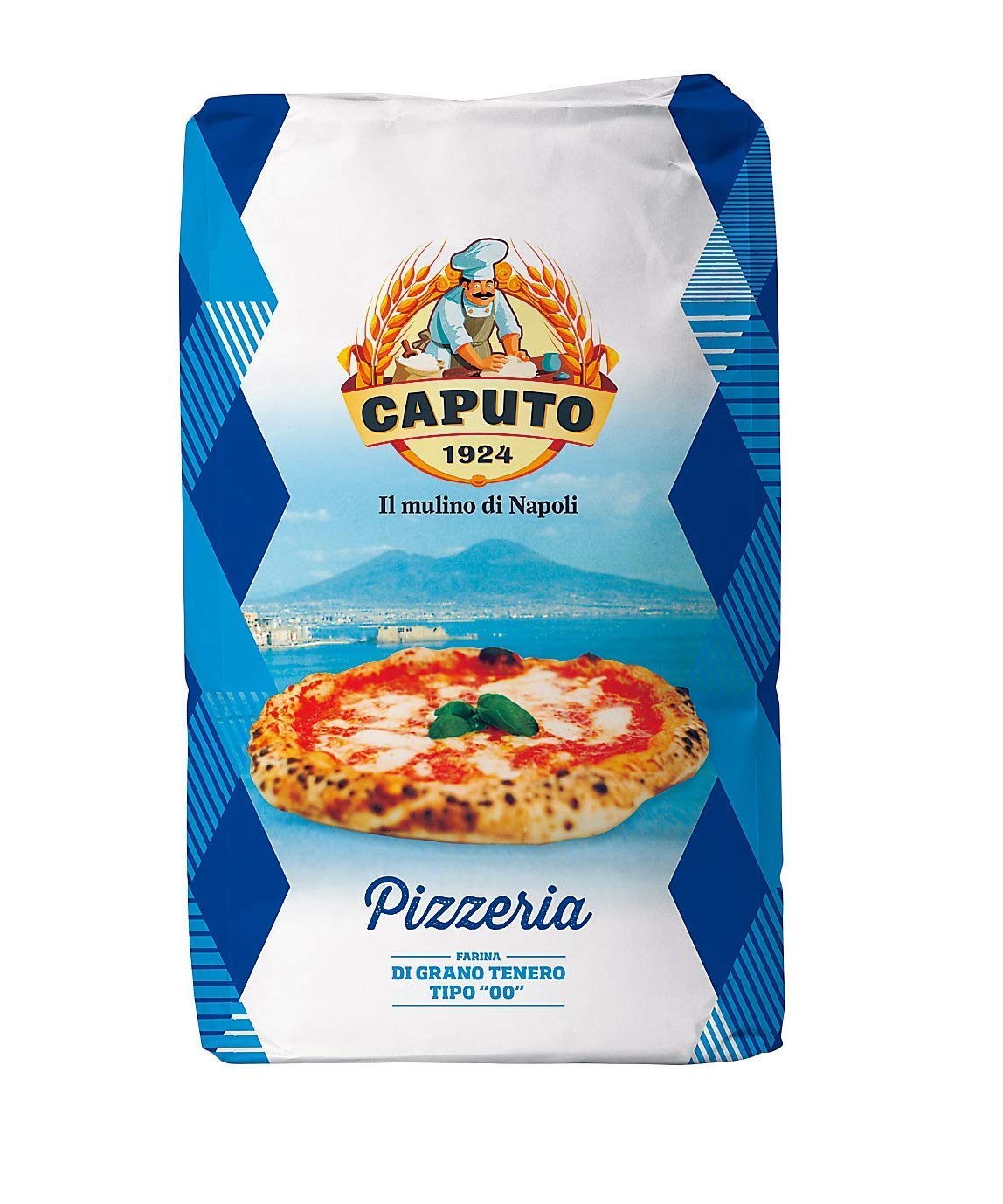 Spicy World Antimo Caputo Blue Pizzeria Flour 55 LB Blue Bulk Bag - Italian Double Zero 00 - All Natural Wheat for Authentic Pizza Dough, Bread