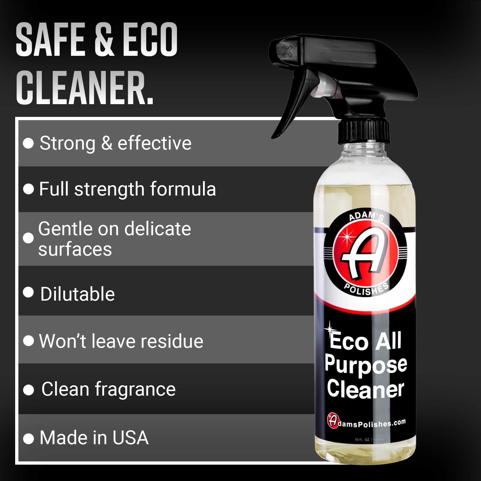 Adam's Polishes Eco All Purpose Cleaner (5 Gallon) - Industrial Strength, Concentrated Formula Can be Diluted Down - Tough on Dirt but Easy on Your