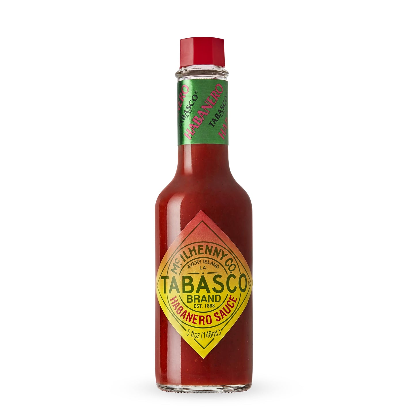 TABASCO Brand Habanero Sauce, Spicy & Fruity Habanero Hot Sauce, Glass Bottle, Jamaican-Style, Packed with Heat, Great for Wing Sauce, Shrimp Kabobs
