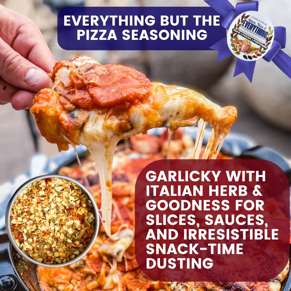 Spice, Nice & Everything Seasonings: Taco, Pizza, Popcorn | Gift Packaged Set of 3 | All Natural, Non GMO Seasoning | Gourmet Spice Blends & Rubs |