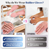 BSRBZJ Rubber Kitchen Dishwashing Gloves - 3 Pairs Reusable Household Cleaning Gloves, Flexible and Durable & Non-slip Cleaning Gloves, Great