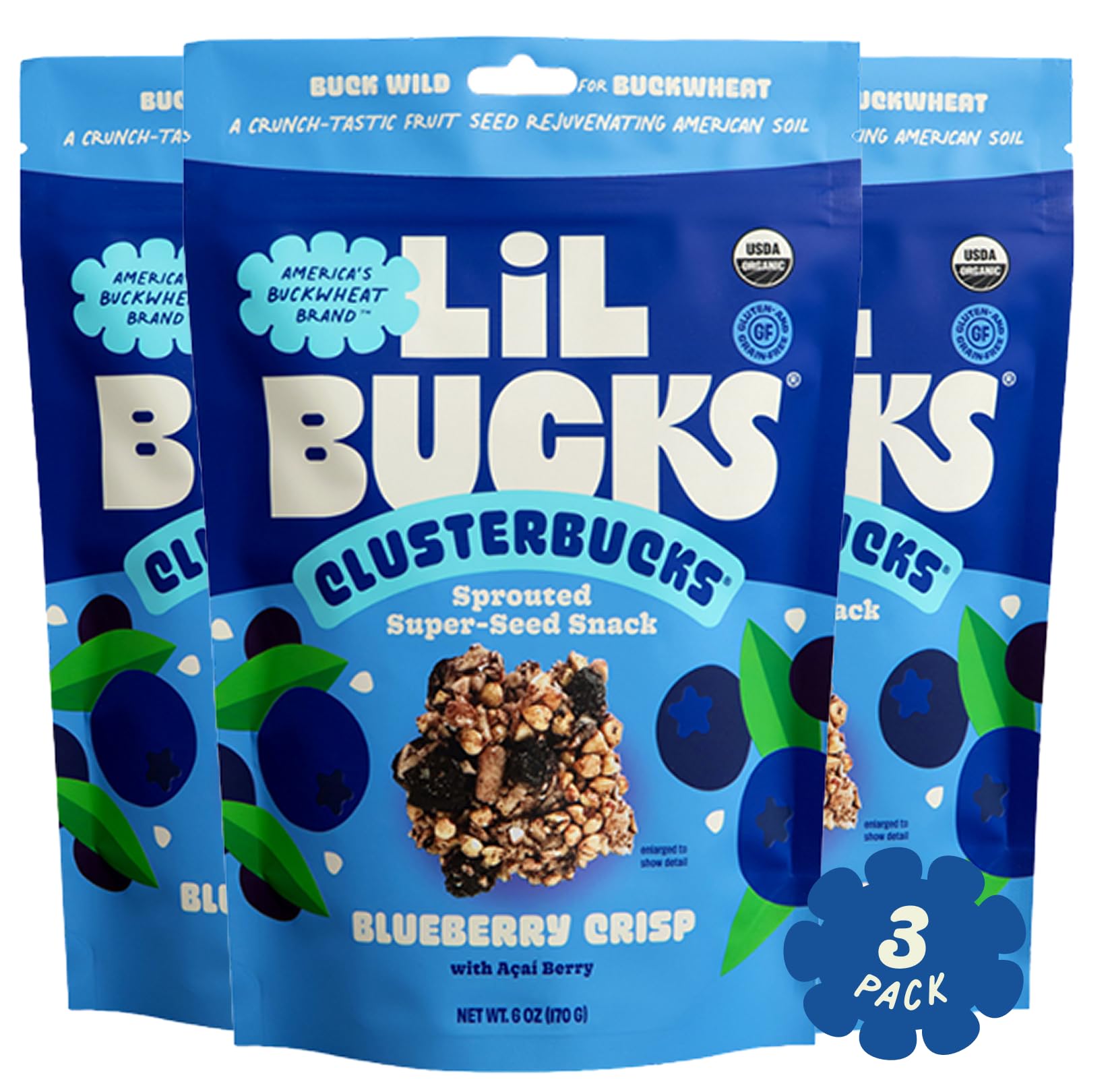 Clusterbucks Superfood Clusters - Grain-Free, Keto-Friendly Granola with Regeneratively Grown Sprouted Buckwheat- Gluten-Free, Low-Carb, Organic