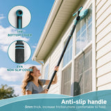 AIDELY 62" Window Squeegee, 2 in 1 Window Cleaning Tool with Telescopic Pole, Rotatable and Bendable Head for High Windows Indoor Outdoor, Includes 2