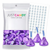 180ct Purple Hershey's Kisses Chocolate Candy with Free Celebrate Exclusive Kiss Stickers