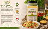 Medium Pre-cooked Couscous | 5 lb Container | Durum Wheat Semolina | Quick Cooking Grain for Salads | Side Dishes | Meal Prep & Mediterranean Recipes by Dasher's Spice & Beans