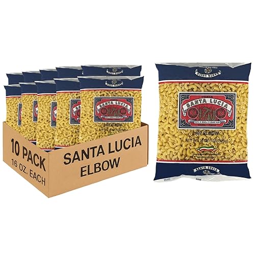 Pasta Santa Lucia Elbow Macaroni, Pack Of 10 (16 oz Each), Authentic Italian Mac & Cheese Noodles, 100% Durum Wheat Semolina for Casseroles & Soup
