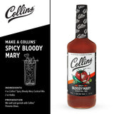 Collins Spicy Bloody Mary Mix, Made With Tomato, Garlic, Worcestershire, Horseradish, Cayenne and Other Spices, Brunch Cocktail Recipe, Bartender