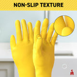 SteadMax 3/6 Pairs Cleaning Gloves, Reusable Natural Rubber Dish Gloves, Waterproof Latex Non-Slip Dishwashing Gloves for Kitchen and Household