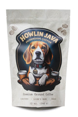 Howlin Java Mushroom Coffee, Premium Ground Coffee with 1 gram each of Lion's Mane, Chaga, and Cordyceps. Increase Energy, Focus, and Immunity