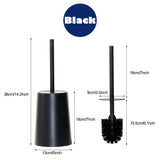 Toilet Brush and Holder,Dirt-Resistant and Durable Black Nylon Bristles,Toilet Bowl Brush with Waterproof Handle, Bathroom Deep Cleaning Tool (Black)