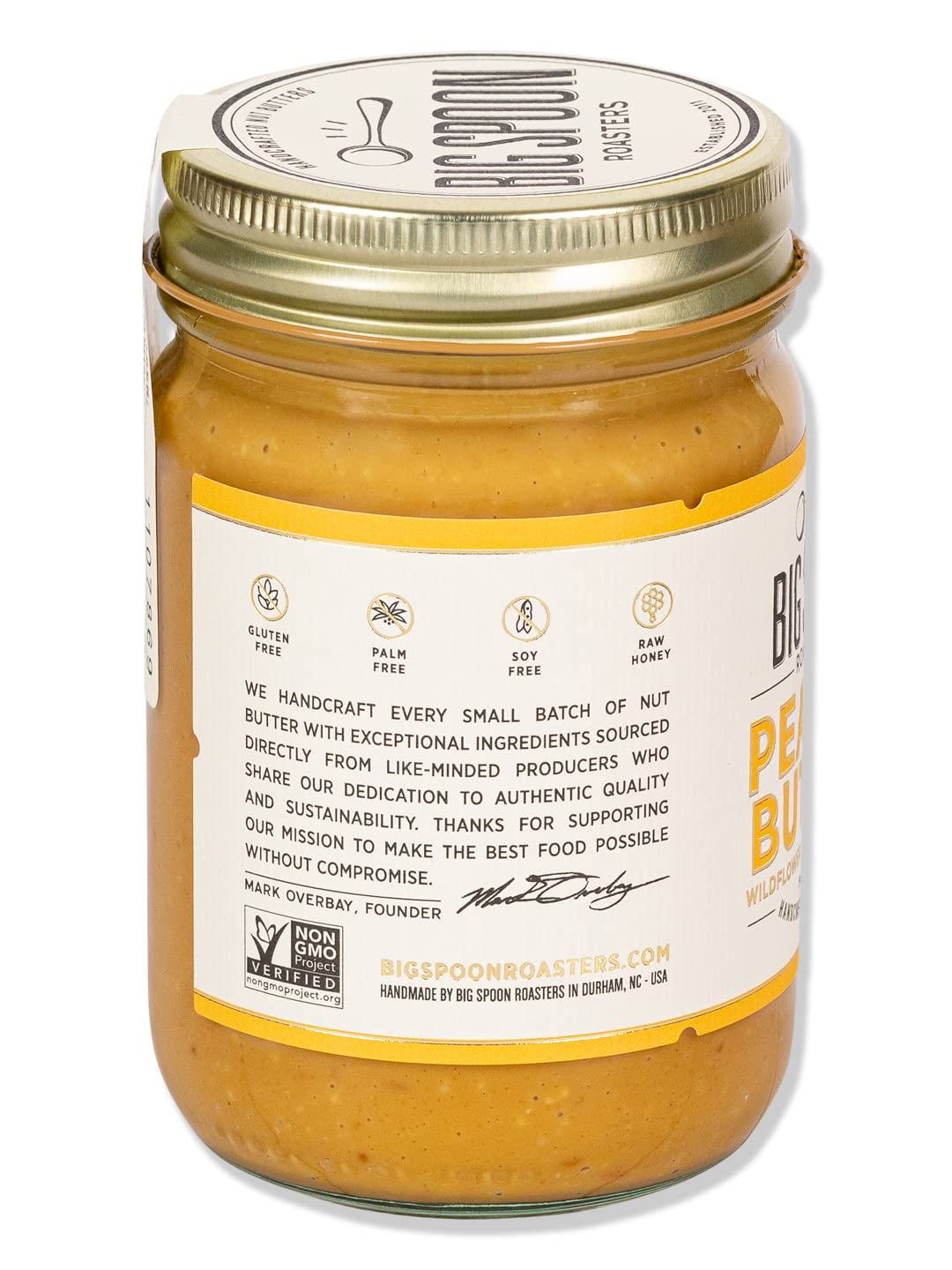Big Spoon Roasters Peanut Butter with Wildflower Honey & Sea Salt - Low Sugar & Creamy Peanut Butter with Organic Raw Honey & Coconut Oil - Keto, Palm