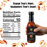 Taylored Sauces Peach Hawt Sauce, Keto, and Low-Calorie and Low-Sugar Gourmet Blend Gluten-Free Artisan Condiment, Made with Fresh Jalapeno Peppers