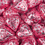 1lb Bag Valentine's Day Pink Foiled Chocolate Fudge Hearts Bulk Candy