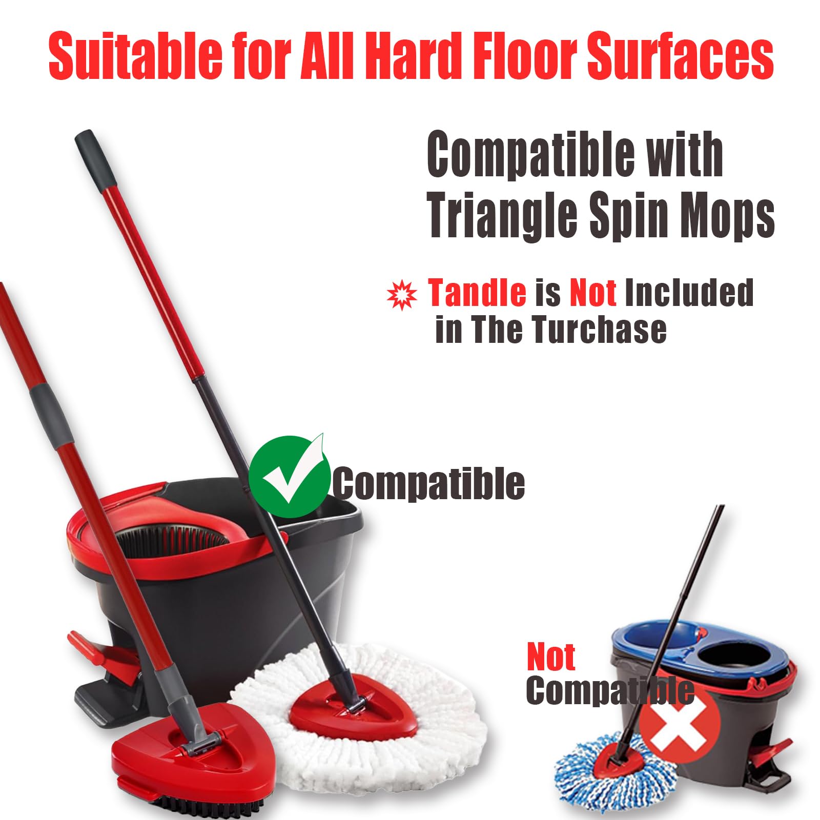 7-Pack Mop Heads Replacements for Ocedar EasyWring 1 Tank,Microfiber Spin Mop Refills, Deep Cleaning, Easy to Replace, Machine Washable