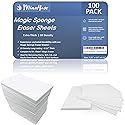 MinnYaso 100 Pack Extra Large - Extra Thick - Super Durable Magic Sponge Eraser Sheets 7.25" x 4.5" x 0.12" | All Purpose Household Cleaner Pads