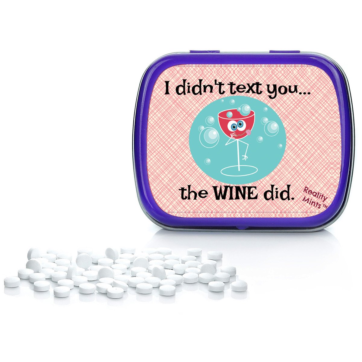 I Didn’t Text You The Wine Did Mints - Weird Gift for Friends Easter Basket for Adults Stocking Stuffers Best Friend Gag Gifts Wine Text Chocolate