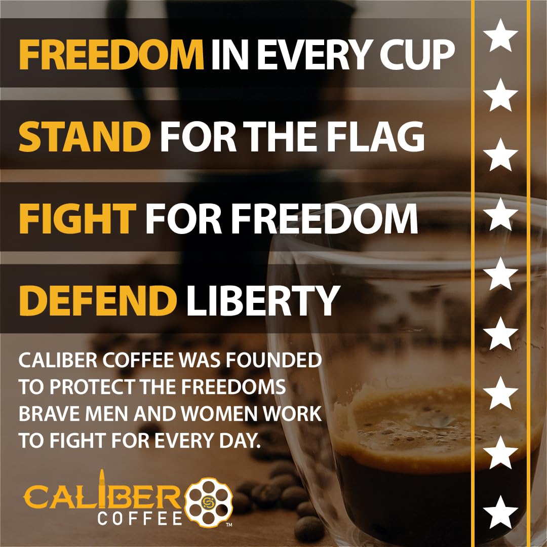 Caliber Coffee .22 Cal Ground Light Roast - Balanced, Fruity, Caramel Flavors - 100% Artisan Roasted Arabica Coffee - Small-Batch, Hand-Crafted